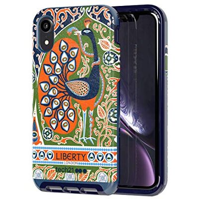 tech21 Evo Luxe Liberty Francis beschermhoes voor Apple iPhone XR, blauw/oranje tech21 Evo Luxe Liberty Francis beschermhoes voor Apple iPhone XR, blauw/oranje