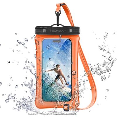 TECHGEAR Waterdicht telefoonhoesje, IPX8 voor zwemmen, waterdichte telefoonhoes met koord, compatibel met iPhone 17, 16e, 16, 15, 14, 13, Samsung Galaxy S25, S24, S23, S22+, S21 Ultra A17 TECHGEAR Waterdicht telefoonhoesje, IPX8 voor zwemmen, waterdichte telefoonhoes met koord, compatibel met iPhone 17, 16e, 16, 15, 14, 13, Samsung Galaxy S25, S24, S23, S22+, S21 Ultra A17