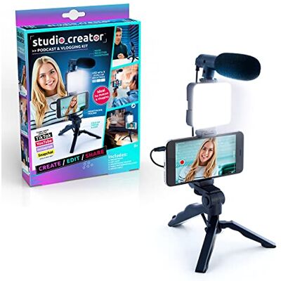 Canal Toys Canaltoys Studio Creator Podcast en vlogging-set, telefoonhouder, ledlicht, microfoon + statief, maak inhoud onderweg, vanaf 6 jaar Canal Toys Canaltoys Studio Creator Podcast en vlogging-set, telefoonhouder, ledlicht, microfoon + statief, maak inhoud onderweg, vanaf 6 jaar