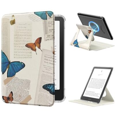 MoKo 360° draaibare hoes voor 7 inch e-bookreader 12e generatie 2024, afneembare magnetische bescherming, verstelbare standhoes met auto wake/slaap, niet voor TCL opmerkelijke Kobo, retro vlinder Clear Back, Detachable Magnetic, Adjustable Stand Cover, MoKo 360° draaibare hoes voor 7 inch e-bookreader 12e generatie 2024, afneembare magnetische bescherming, verstelbare standhoes met auto wake/slaap, niet voor TCL opmerkelijke Kobo, retro vlinder Clear Back, Detachable Magnetic, Adjustable Stand Cover,