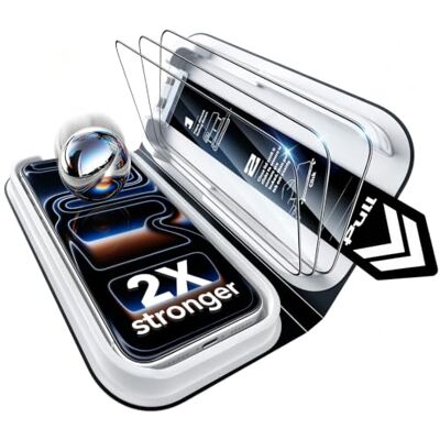 ESR iPhone 2025 Pro displaybeschermfolie eenvoudig aan te brengen Eenvoudige installatie, 2 x stootbescherming, 9H gehard glas, volledige afdekking, UltraFit-plaat, luchtbelvrij ESR iPhone 2025 Pro displaybeschermfolie eenvoudig aan te brengen Eenvoudige installatie, 2 x stootbescherming, 9H gehard glas, volledige afdekking, UltraFit-plaat, luchtbelvrij