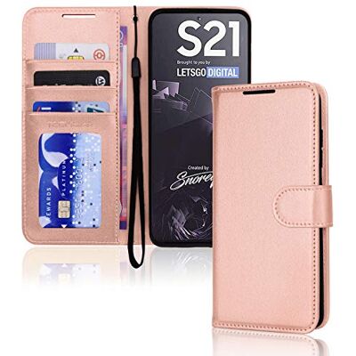 TECHGEAR Galaxy S21 leren portemonneehoesje, flipcase met kaarthouder, standaard en polsbandje, PU-leer met magneetsluiting ontworpen voor Samsung Galaxy S21/S21 5G TECHGEAR Galaxy S21 leren portemonneehoesje, flipcase met kaarthouder, standaard en polsbandje, PU-leer met magneetsluiting ontworpen voor Samsung Galaxy S21/S21 5G