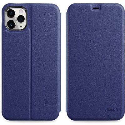 doupi Flip cover voor iPhone 11 Pro Max (6,5 inch), magnetische flip cover case, beschermhoes, bookstyle, beschermhoes met standaard, donkerblauw doupi Flip cover voor iPhone 11 Pro Max (6,5 inch), magnetische flip cover case, beschermhoes, bookstyle, beschermhoes met standaard, donkerblauw