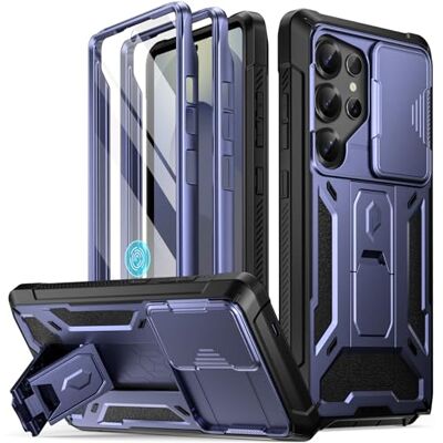 Poetic Spartan Beschermhoes voor Galaxy S25 Ultra 6,9 inch, verschuifbare camerabescherming, displaybescherming, compatibel met vingerafdruksensor, militaire kwaliteit, standaard, nachtblauw Poetic Spartan Beschermhoes voor Galaxy S25 Ultra 6,9 inch, verschuifbare camerabescherming, displaybescherming, compatibel met vingerafdruksensor, militaire kwaliteit, standaard, nachtblauw