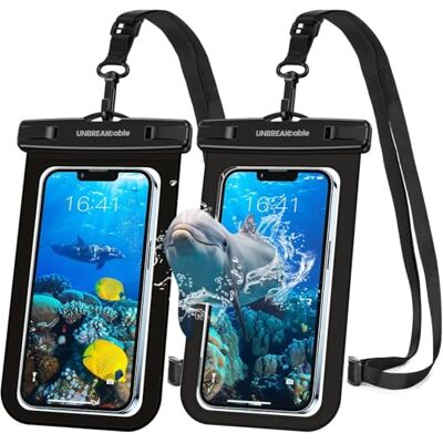 UNBREAKcable wasserdichte Handyhülle (2 Stück) bis zu 6,6 Zoll IPX8 Waterproof Phone Case, Wasserschutzhülle Urlaub, Schwimmen, Baden für iPhone 11 Pro Max/iPhone SE/Huawei/Samsung Schwarz UNBREAKcable wasserdichte Handyhülle (2 Stück) bis zu 6,6 Zoll IPX8 Waterproof Phone Case, Wasserschutzhülle Urlaub, Schwimmen, Baden für iPhone 11 Pro Max/iPhone SE/Huawei/Samsung Schwarz