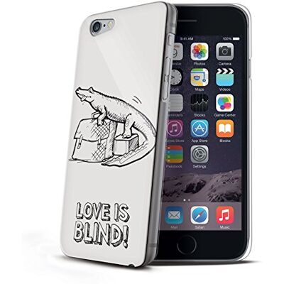 Celly BLINDIPH6PCRO hardcase beschermhoes voor iPhone 6 Plus/6S Plus, motief Love is Blind/krokodil, wit Celly BLINDIPH6PCRO hardcase beschermhoes voor iPhone 6 Plus/6S Plus, motief Love is Blind/krokodil, wit