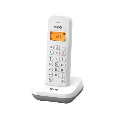 SPC Keops Draadloze telefoon met verlicht scherm Nummerherkenning Telefoonboek met 50 contacten Eco-modus GAP-compatibiliteit, wit SPC Keops Draadloze telefoon met verlicht scherm Nummerherkenning Telefoonboek met 50 contacten Eco-modus GAP-compatibiliteit, wit