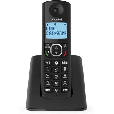 Alcatel F530, draadloze telefoon met oproepblokkering, handsfree, twee directe geheugentoetsen, zwart Alcatel F530, draadloze telefoon met oproepblokkering, handsfree, twee directe geheugentoetsen, zwart