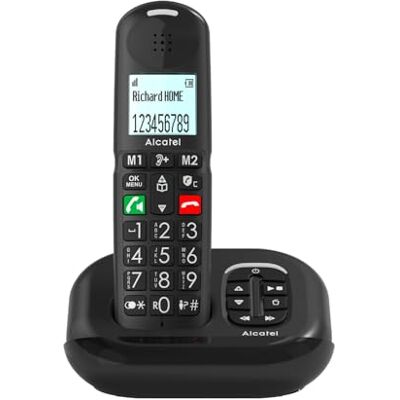 Alcatel XL685 Voice – draadloze DECT Senior XL-telefoon met antwoordapparaat – display met hoge leesbaarheid – grote toetsen – audio boost – handsfree – oproepblokkering – zwart Alcatel XL685 Voice – draadloze DECT Senior XL-telefoon met antwoordapparaat – display met hoge leesbaarheid – grote toetsen – audio boost – handsfree – oproepblokkering – zwart