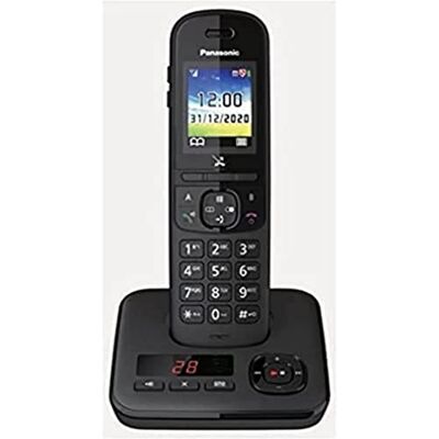 Panasonic KX-TGH720FRB DECT digitale telefoon, draadloos, antwoordapparaat, basis en handset, handsfree, beller-identificatie, blokkering van ongewenste oproepen, LCD-kleurenscherm, zwart Panasonic KX-TGH720FRB DECT digitale telefoon, draadloos, antwoordapparaat, basis en handset, handsfree, beller-identificatie, blokkering van ongewenste oproepen, LCD-kleurenscherm, zwart