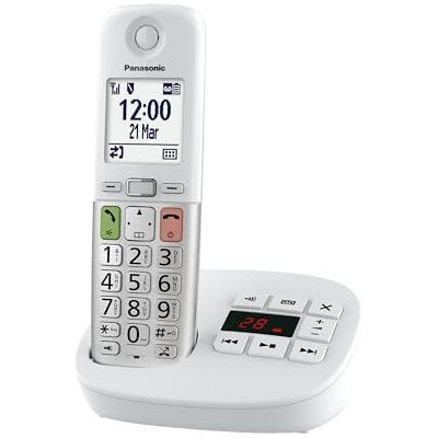 Panasonic KX-TGU432EXB Digitale telefoon, draadloos, met antwoordapparaat, basiseenheid en 2 handsets, lcd-display, favoriete oproepen, zaklamp, compatibel met hoorapparaten, zwart en zilver Panasonic KX-TGU432EXB Digitale telefoon, draadloos, met antwoordapparaat, basiseenheid en 2 handsets, lcd-display, favoriete oproepen, zaklamp, compatibel met hoorapparaten, zwart en zilver