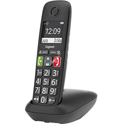 Siemens Easy E294 draadloze DECT-telefoon voor senioren compatibel met hoortoestel eenvoudig te gebruiken, groot schermmenu en grote toetsen, zwart Siemens Easy E294 draadloze DECT-telefoon voor senioren compatibel met hoortoestel eenvoudig te gebruiken, groot schermmenu en grote toetsen, zwart