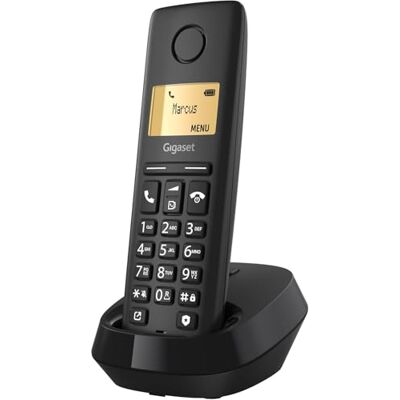 Siemens Pure 120 DECT telefoon met oproepbescherming, zwart antraciet Siemens Pure 120 DECT telefoon met oproepbescherming, zwart antraciet