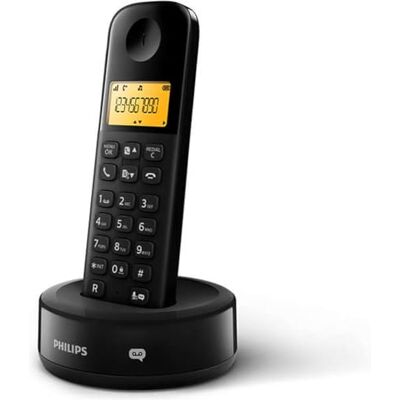 Philips D165B Draadloze vaste telefoon – DECT-telefoon – display 1,6 inch – 50 contacten – 10 uur gesprek – 200 uur stand-by – zwart Philips D165B Draadloze vaste telefoon – DECT-telefoon – display 1,6 inch – 50 contacten – 10 uur gesprek – 200 uur stand-by – zwart