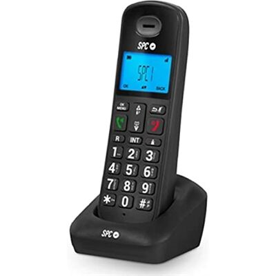SPC Gossip 2 Draadloze vaste telefoon met verlicht display, toetsen en grote nummers, handsfree, oproepID, agenda, eco-modus, gap compatibiliteit, zwart SPC Gossip 2 Draadloze vaste telefoon met verlicht display, toetsen en grote nummers, handsfree, oproepID, agenda, eco-modus, gap compatibiliteit, zwart