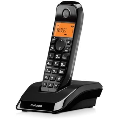Motorola Draadloze digitale telefoon S1201 uit de S12-serie met oproepblokkering en "Niet storen"-functie, handsfree-luidspreker, telefoonboek tot 50 namen en nummers, verlicht display Motorola Draadloze digitale telefoon S1201 uit de S12-serie met oproepblokkering en "Niet storen"-functie, handsfree-luidspreker, telefoonboek tot 50 namen en nummers, verlicht display