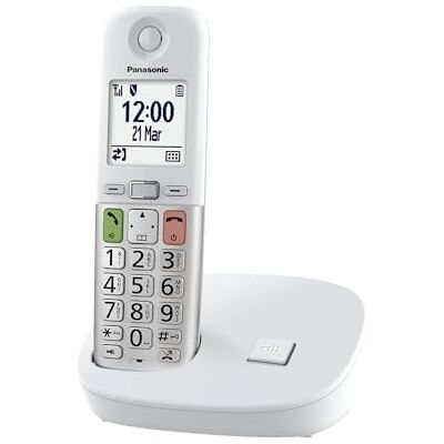 Panasonic KX-TGU410EXW draadloze digitale telefoon, basiseenheid en 1 handset, lcd-display, favoriete oproepen, zaklamp, compatibel met hoorapparaten, wit en zilver Panasonic KX-TGU410EXW draadloze digitale telefoon, basiseenheid en 1 handset, lcd-display, favoriete oproepen, zaklamp, compatibel met hoorapparaten, wit en zilver