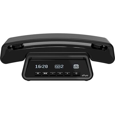 Alcatel Epure Premium Draadloze DECT-telefoon met antwoordapparaat, handsfree en blokkering van ongewenste oproepen. Zwart Alcatel Epure Premium Draadloze DECT-telefoon met antwoordapparaat, handsfree en blokkering van ongewenste oproepen. Zwart