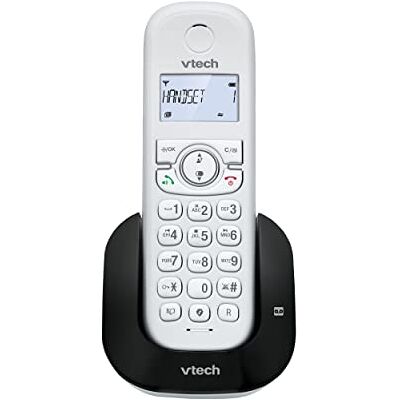 VTech CS1550 Draadloze DECT-telefoon met dubbele lading met antwoordapparaat, oproepblokkering, oproepherkenning/wachtgesprek, handsfree, display en toetsenbord met achtergrondverlichting VTech CS1550 Draadloze DECT-telefoon met dubbele lading met antwoordapparaat, oproepblokkering, oproepherkenning/wachtgesprek, handsfree, display en toetsenbord met achtergrondverlichting
