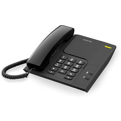 Alcatel T26 Bedrade vaste telefoon Lichtindicator voor inkomende oproepen Herinneringsknop Mute-knop 3-traps beltoon Wandbevestiging mogelijk Zwart Alcatel T26 Bedrade vaste telefoon Lichtindicator voor inkomende oproepen Herinneringsknop Mute-knop 3-traps beltoon Wandbevestiging mogelijk Zwart
