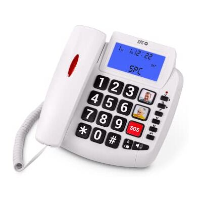 SPC COMFORT VOLUME 2 Senior telefoon, display en grote toetsen Bureau of muur, versterkt oproepvolume, luide beltoon, nummerherkenning en 3 geheugentoetsen met foto SPC COMFORT VOLUME 2 Senior telefoon, display en grote toetsen Bureau of muur, versterkt oproepvolume, luide beltoon, nummerherkenning en 3 geheugentoetsen met foto
