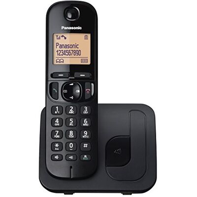 Panasonic Draadloze vaste telefoon met lcd-display, nummerherkenning, telefoonboek met 50 nummers, navigatietoets, ECO-modus en ruisonderdrukking (KX-TGC210) zwart Panasonic Draadloze vaste telefoon met lcd-display, nummerherkenning, telefoonboek met 50 nummers, navigatietoets, ECO-modus en ruisonderdrukking (KX-TGC210) zwart