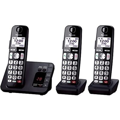 Panasonic KX-TGE823EB Draadloze digitale telefoon (ca. 40 minuten, met ongedierteoproepblok en speciale sleutel, 3-voudig versterkt geluid) Panasonic KX-TGE823EB Draadloze digitale telefoon (ca. 40 minuten, met ongedierteoproepblok en speciale sleutel, 3-voudig versterkt geluid)