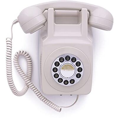GPO 746WALL Retro wandtelefoon met drukknoppen en authentieke beltoon crèmekleurig GPO 746WALL Retro wandtelefoon met drukknoppen en authentieke beltoon crèmekleurig