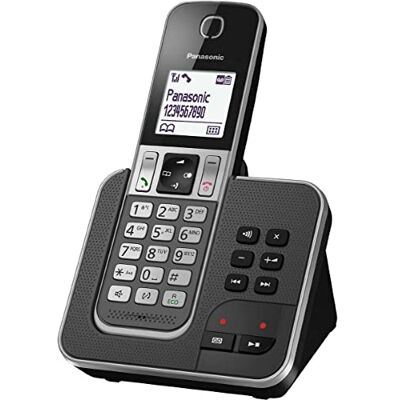 Panasonic KX-TGD320FRG digitale telefoon, draadloos, digitaal antwoordapparaat, basis en handset, handsfree, beller-identificatie, blokkering van ongewenste oproepen, lcd-display, grijs Panasonic KX-TGD320FRG digitale telefoon, draadloos, digitaal antwoordapparaat, basis en handset, handsfree, beller-identificatie, blokkering van ongewenste oproepen, lcd-display, grijs