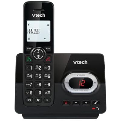 VTech CS2050 Draadloze telefoon met antwoordapparaat, eco+ modus, telefoon voor ouderen, draadloze telefoon, oproepblokkering, handsfree-functie, grote toetsen, 1-lijnweergave, zwart VTech CS2050 Draadloze telefoon met antwoordapparaat, eco+ modus, telefoon voor ouderen, draadloze telefoon, oproepblokkering, handsfree-functie, grote toetsen, 1-lijnweergave, zwart