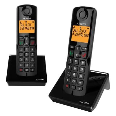 Alcatel S280 Duo zwart, draadloze telefoon duo, handsfree, telefoonboek 50 namen en nummers, functie voor het blokkeren van ongewenste oproepen, Alcatel S280 Duo zwart, draadloze telefoon duo, handsfree, telefoonboek 50 namen en nummers, functie voor het blokkeren van ongewenste oproepen,