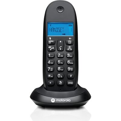 Motorola C1001CB+ Draadloze DECT digitale telefoon, oproepblokkeringsmodus, nummerherkenning, handsfree, telefoonboek met 50 nummers, display met achtergrondverlichting, zwart Motorola C1001CB+ Draadloze DECT digitale telefoon, oproepblokkeringsmodus, nummerherkenning, handsfree, telefoonboek met 50 nummers, display met achtergrondverlichting, zwart