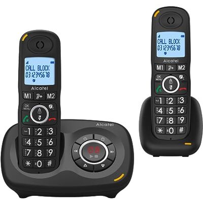 Alcatel XL595 B Voice Duo, draadloze antwoordapparaat met 2 handsets, groot scherm, audio-boost, oproepblokkeringsfunctie Alcatel XL595 B Voice Duo, draadloze antwoordapparaat met 2 handsets, groot scherm, audio-boost, oproepblokkeringsfunctie