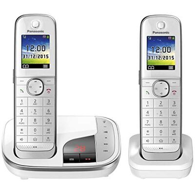 Panasonic KX-TGJ322GW, Huistelefoon Met Antwoordapparaat/Duo, Met Handset, Draadloze Telefoon, Geluidsarm, Wit Panasonic KX-TGJ322GW, Huistelefoon Met Antwoordapparaat/Duo, Met Handset, Draadloze Telefoon, Geluidsarm, Wit