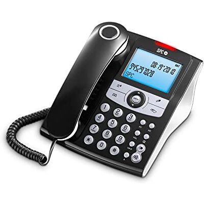 SPC Elegance ID Desktoptelefoon met verlicht display, 2 directe geheugens, adresboek, beller-ID, handsfree en lichtsignaal voor gemiste oproepen SPC Elegance ID Desktoptelefoon met verlicht display, 2 directe geheugens, adresboek, beller-ID, handsfree en lichtsignaal voor gemiste oproepen