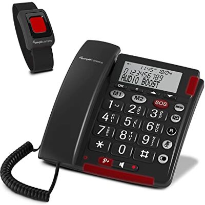 Amplicomms BigTel 50 Schnurgebundenes telefoon Grote toets voor aan de achterkant Compatibel, INCL. Notrufsende Amplicomms BigTel 50 Schnurgebundenes telefoon Grote toets voor aan de achterkant Compatibel, INCL. Notrufsende