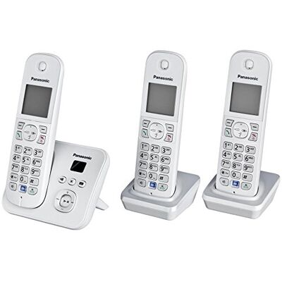 Panasonic KX-TG6823GS DECT draadloze telefoon met antwoordapparaat, GAP-telefoon, vaste net, parelzilver Panasonic KX-TG6823GS DECT draadloze telefoon met antwoordapparaat, GAP-telefoon, vaste net, parelzilver