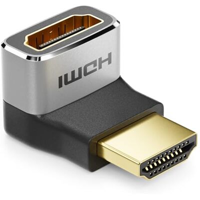deleyCON HDMI-adapter, koppelingsaansluiting hoek 270° 8K @60Hz / 4K @120Hz UHD aluminium HDMI 2.1 ARC HDR10+ Dolby Vision VRR ALLM 48Gbps 270° hoek grijs zwart deleyCON HDMI-adapter, koppelingsaansluiting hoek 270° 8K @60Hz / 4K @120Hz UHD aluminium HDMI 2.1 ARC HDR10+ Dolby Vision VRR ALLM 48Gbps 270° hoek grijs zwart