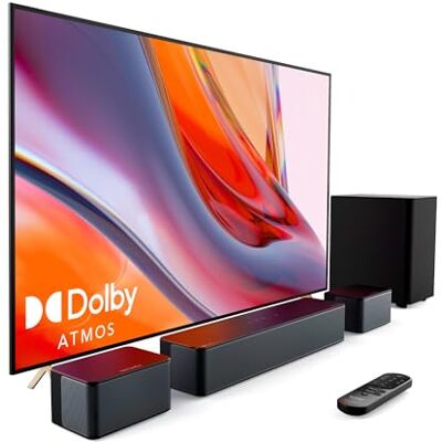 ULTIMEA 5.1 soundbar met subwoofer en Dolby Atmos, thuisbioscoopsysteem met 2 achterluidsprekers, 410 W, app-bediening, HDMI-eARC, Bluetooth 5.3, Poseidon D60 ULTIMEA 5.1 soundbar met subwoofer en Dolby Atmos, thuisbioscoopsysteem met 2 achterluidsprekers, 410 W, app-bediening, HDMI-eARC, Bluetooth 5.3, Poseidon D60