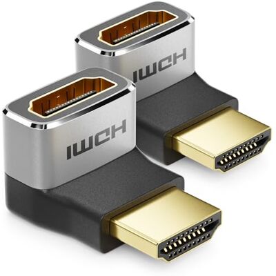 deleyCON 2 stuks HDMI-adapter koppelingsaansluiting hoek 270° 8K @60Hz / 4K @120Hz UHD aluminium HDMI 2.1 ARC HDR10+ Dolby Vision VRR ALLM 48Gbps 270° hoek grijs zwart deleyCON 2 stuks HDMI-adapter koppelingsaansluiting hoek 270° 8K @60Hz / 4K @120Hz UHD aluminium HDMI 2.1 ARC HDR10+ Dolby Vision VRR ALLM 48Gbps 270° hoek grijs zwart