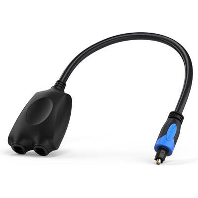 BlueRigger 1 x 2 digitale optische audiosplitter (1 ingang en 2 Toslink uitgangen, ondersteunt LPCM2.0, Dolby Digital, DTS 5.1) voor thuisbioscoop, Xbox, PS5, DVD-speler, tv, ontvanger, bar BlueRigger 1 x 2 digitale optische audiosplitter (1 ingang en 2 Toslink uitgangen, ondersteunt LPCM2.0, Dolby Digital, DTS 5.1) voor thuisbioscoop, Xbox, PS5, DVD-speler, tv, ontvanger, bar