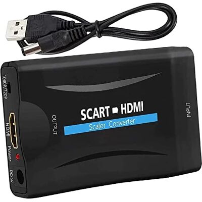 kiorziesk Scart naar Hdmi Scart-naar-HDMI-adapter – audio-video-converter ondersteunt HD 720p/1080p voor Proiettore, Monitor, HDTV, STB, VHS, Xbox, PS3, Sky, Blu-ray, Dvd, Wii, TV, VCR kiorziesk Scart naar Hdmi Scart-naar-HDMI-adapter – audio-video-converter ondersteunt HD 720p/1080p voor Proiettore, Monitor, HDTV, STB, VHS, Xbox, PS3, Sky, Blu-ray, Dvd, Wii, TV, VCR