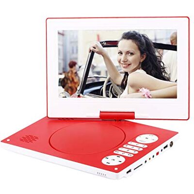 YOOHOO Draagbare dvd-speler met afstandsbediening, 10,5 inch, 270 graden draaibaar, met 7 uur oplaadbare batterij en AC-adapter, rood YOOHOO Draagbare dvd-speler met afstandsbediening, 10,5 inch, 270 graden draaibaar, met 7 uur oplaadbare batterij en AC-adapter, rood