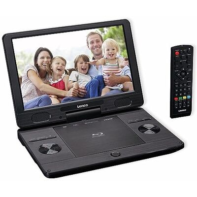 Lenco BRP-1150BK Blu-Ray-speler, draagbare dvd, 11,5 inch, TFT-display, 1024 x 600 pixels, geïntegreerde batterij, met netadapter en auto, USB-ingang, AV-uitgang, HDMI, zwart Lenco BRP-1150BK Blu-Ray-speler, draagbare dvd, 11,5 inch, TFT-display, 1024 x 600 pixels, geïntegreerde batterij, met netadapter en auto, USB-ingang, AV-uitgang, HDMI, zwart