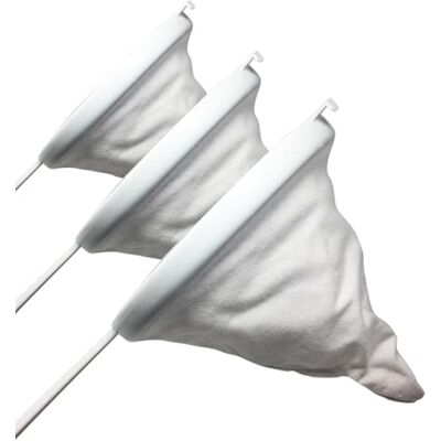MGE Set van 3 stoffen zeven – voedselfilterzeef – sapzeef, fijnmazige filters, wijnfilter, voor het filteren van oliën, koffie, wijn, sap, sojamelk – Ø 16, 18 en 20 cm MGE Set van 3 stoffen zeven – voedselfilterzeef – sapzeef, fijnmazige filters, wijnfilter, voor het filteren van oliën, koffie, wijn, sap, sojamelk – Ø 16, 18 en 20 cm