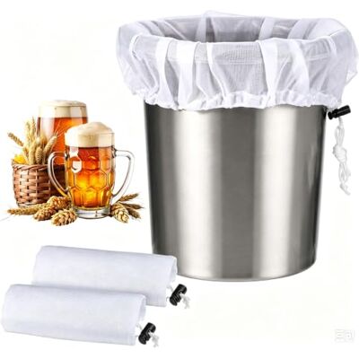 Cryptisg Set van 3 filterzakken, 66 x 56 cm Knijpfilter voor wijn, koffie, sap, jam Cryptisg Set van 3 filterzakken, 66 x 56 cm Knijpfilter voor wijn, koffie, sap, jam