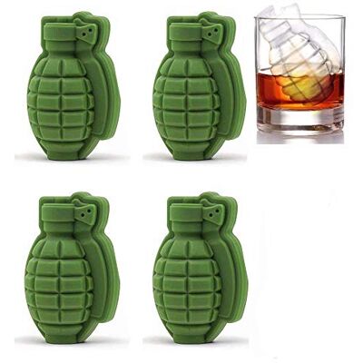 JZK 4 stuks 3D siliconen ijsblokjesvormen voor whisky, scotch, cocktails, koffie, sap en dranken JZK 4 stuks 3D siliconen ijsblokjesvormen voor whisky, scotch, cocktails, koffie, sap en dranken