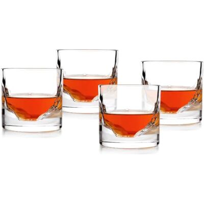LIITON Grand Canyon Lot de 4 verres à whisky congelables à l'ancienne pour rafraîchir les cocktails, bourbon, scotch avec 0,5 kg de cristal La Reine des Neiges, cadeaux pour homme pour la fête des LIITON Grand Canyon Lot de 4 verres à whisky congelables à l'ancienne pour rafraîchir les cocktails, bourbon, scotch avec 0,5 kg de cristal La Reine des Neiges, cadeaux pour homme pour la fête des