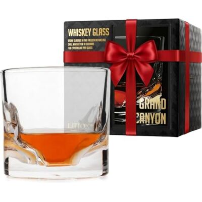 LIITON Grand Canyon Verre à whisky congelable à l'ancienne pour rafraîchir les cocktails, bourbon, Scotch Snifter avec 0,5 kg de cristal congelé LIITON Grand Canyon Verre à whisky congelable à l'ancienne pour rafraîchir les cocktails, bourbon, Scotch Snifter avec 0,5 kg de cristal congelé