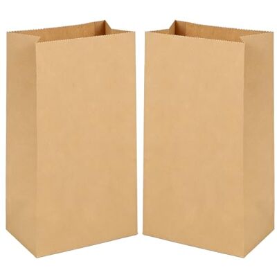 Gaoyong 60 zakjes van kraftpapier, 15 x 9 x 27 cm, voor sandwich, popcorn, zaden, snoep, 60 stuks Gaoyong 60 zakjes van kraftpapier, 15 x 9 x 27 cm, voor sandwich, popcorn, zaden, snoep, 60 stuks